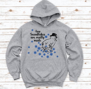 How Snowflakes Are Really Made, Winter, Gray Unisex Hoodie Sweatshirt