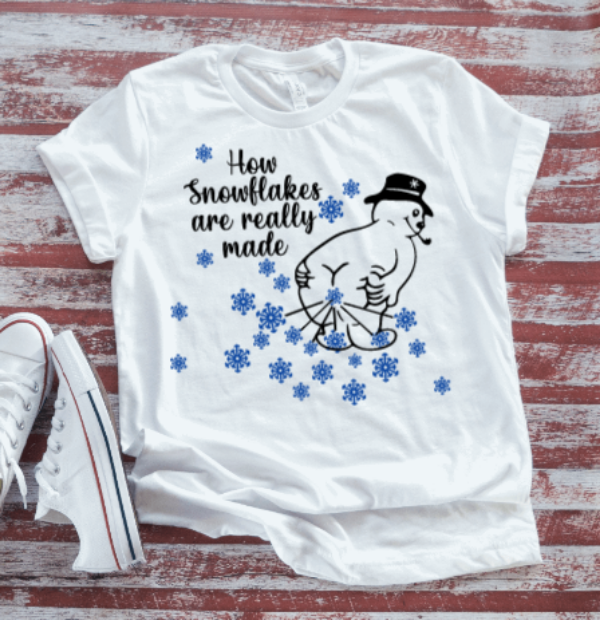 How Snowflakes Are Really Made, Winter, Unisex, White Short Sleeve T-shirt