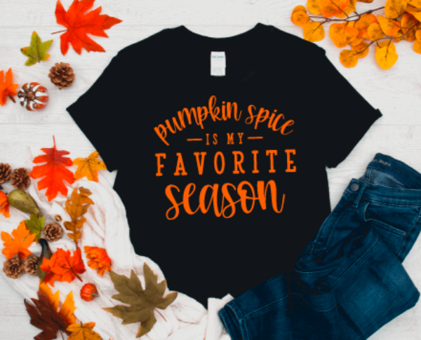 Pumpkin Spice is My Favorite Season Fall Black Unisex Short Sleeve T-shirt