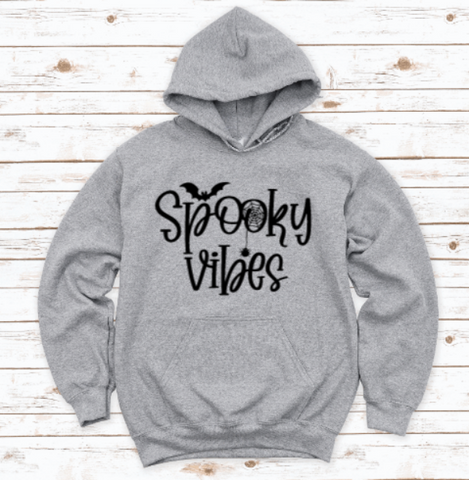 Spooky Vibes Halloween Gray Unisex Hoodie Sweatshirt