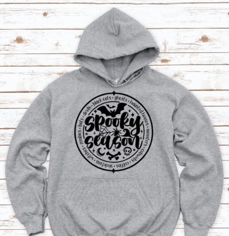 Spooky Season, Halloween Gray Unisex Hoodie Sweatshirt