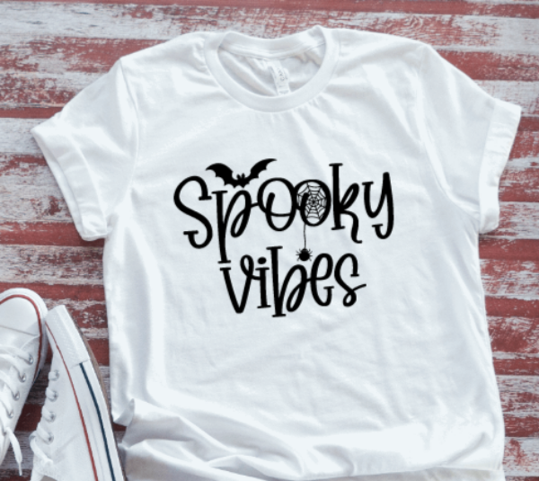 Spooky Vibes Halloween Unisex White, Short-Sleeve T-shirt