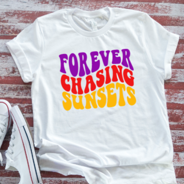Forever Chasing Sunsets White Short Sleeve T-shirt