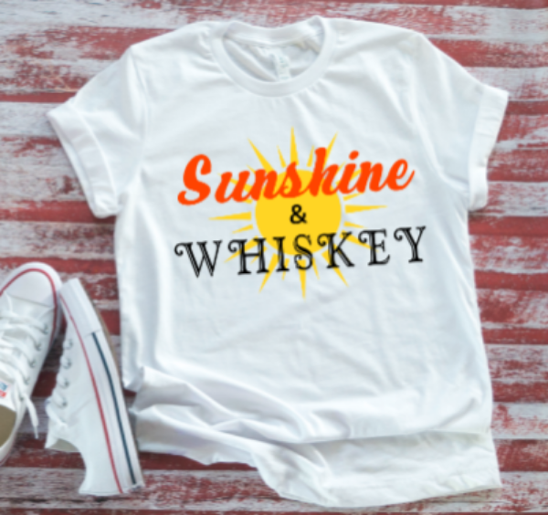 Sunshine & Wh*skey Unisex Short Sleeve White T-shirt