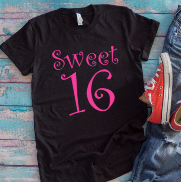 Sweet 16 Birthday, Black Unisex Short-Sleeve T-shirt
