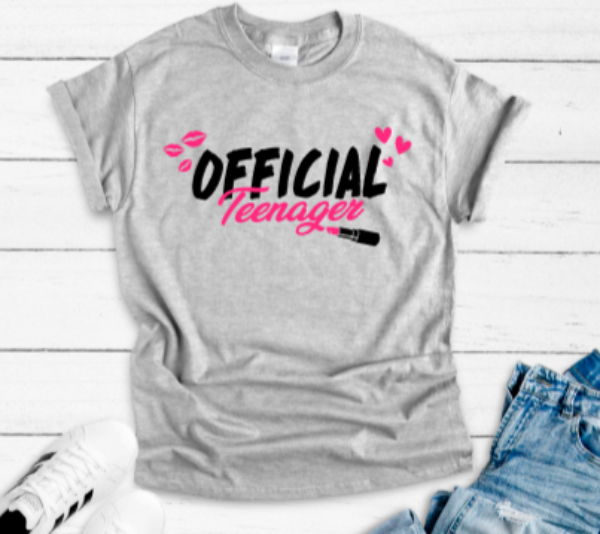 official teenager gray t-shirt