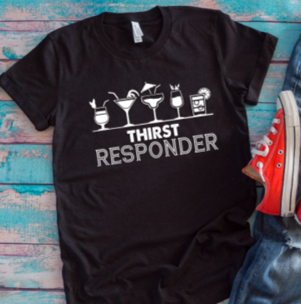 Bartender Thirst Responder Black Unisex Short Sleeve T-shirt