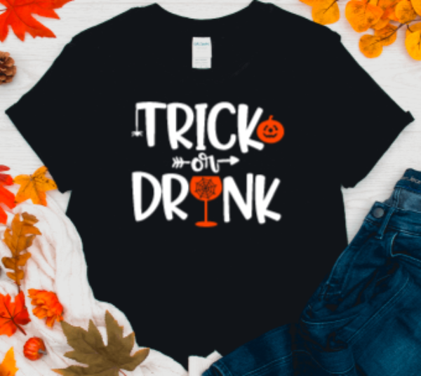 Trick or Drink Halloween Black Unisex Short Sleeve T-shirt