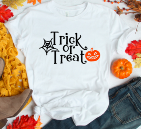 Trick or Treat Halloween, Unisex White Short Sleeve T-shirt