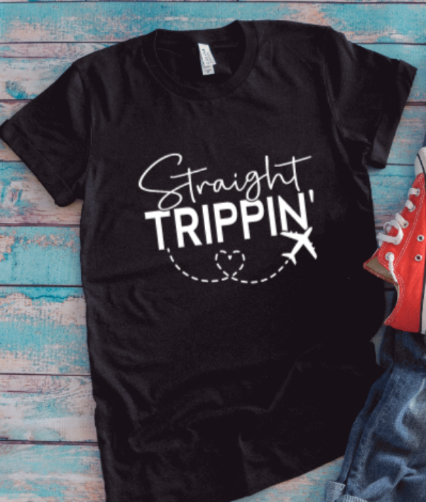 Straight Trippin, Unisex Black Short Sleeve T-shirt