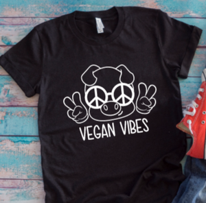 Vegan Vibes Black Unisex Short Sleeve T-shirt