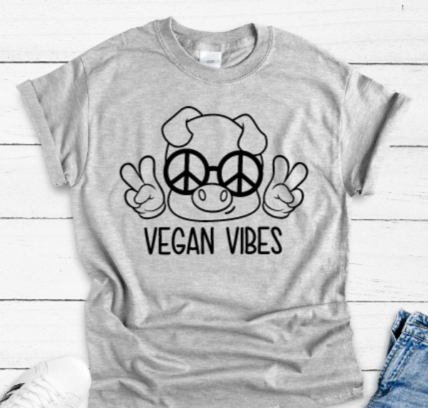 Vegan Vibes Gray Unisex Short Sleeve T-shirt