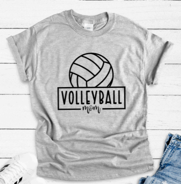 Volleyball Mom, Gray Short Sleeve T-shirt