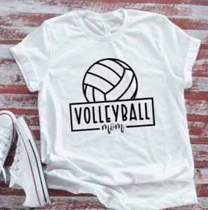 Volleyball Mom, White Short Sleeve T-shirt