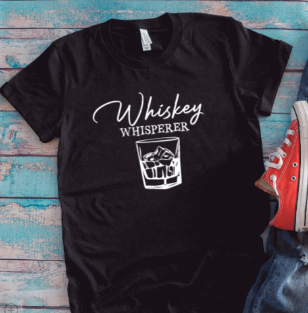 Wh*skey Whisperer, Unisex, Black Short Sleeve T-shirt