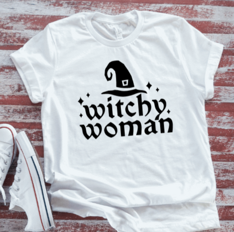 Witchy Woman Halloween Unisex White, Short-Sleeve T-shirt