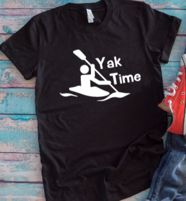 Yak Time, Kayak Black Unisex Short Sleeve T-shirt