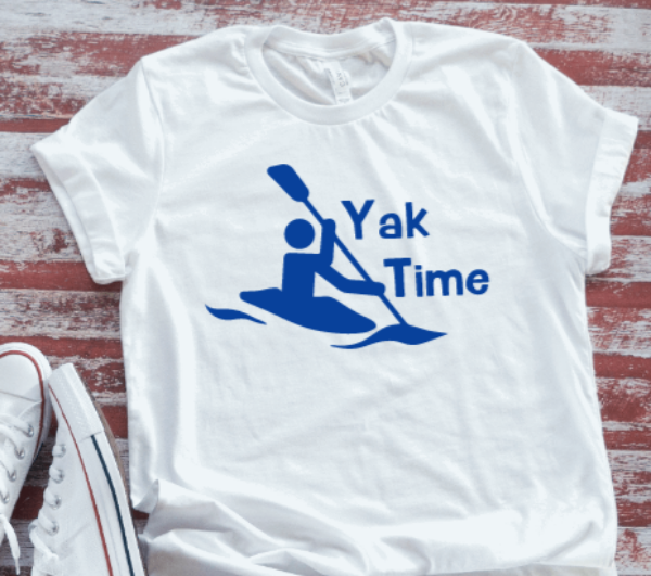 Yak Time, Kayak White Short Sleeve T-shirt