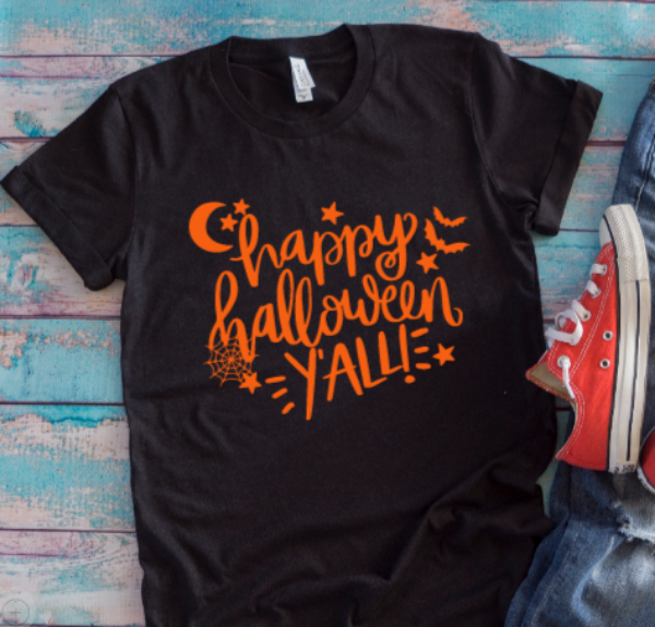 Happy Halloween Y'All Black Unisex Short-Sleeve T-shirt